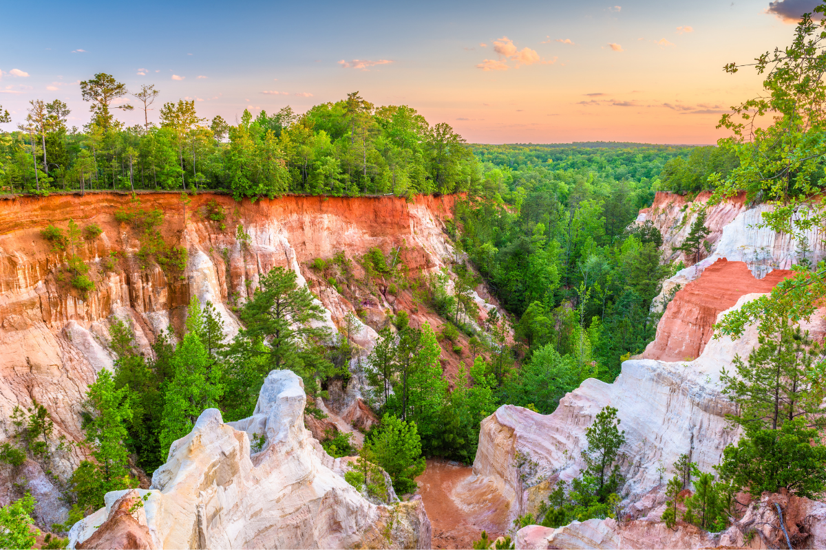 Sunset at Georgia's Providence Canyon State Park.