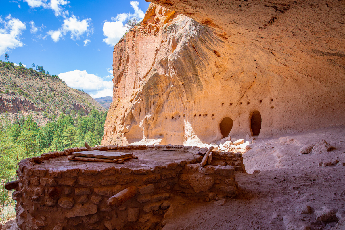 Ancient ruins at Bandelier National Monument in New Mexico.