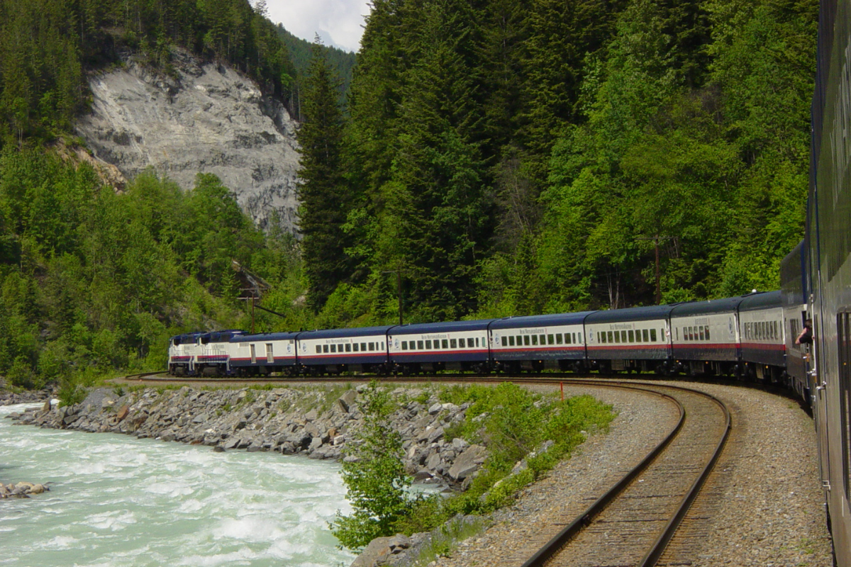 The Rocky Mountaineer enroute from Banff to Vancouver.