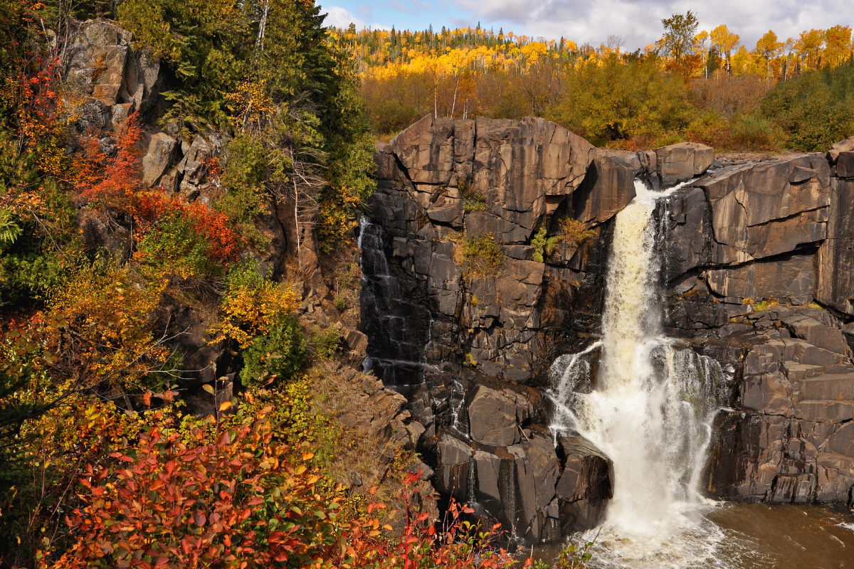 High Falls on Pigeon River at Grand Portage State Park, Minnesota near Lake Superior