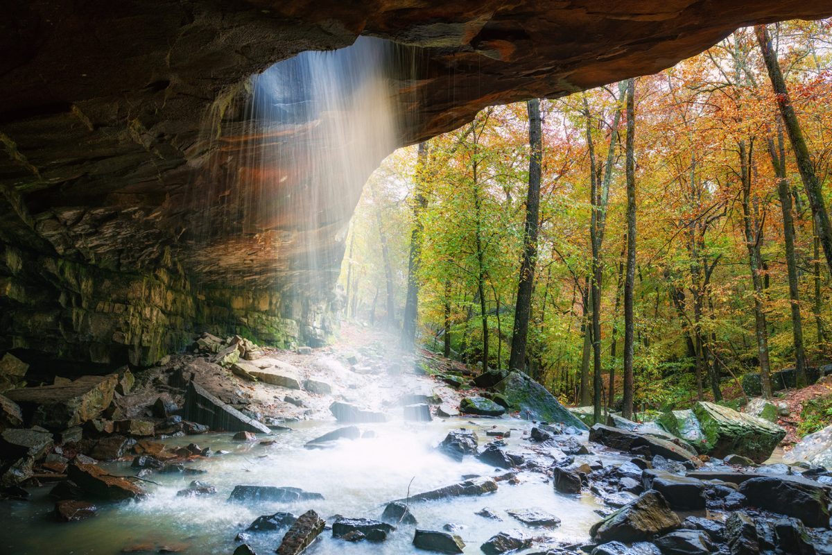 ozark national forest glory hole falls in autumn
